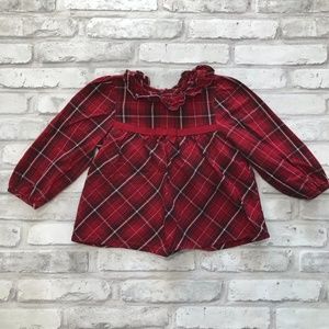 GYMBOREE | Red Plaid Top Girl's Holiday 18-24M